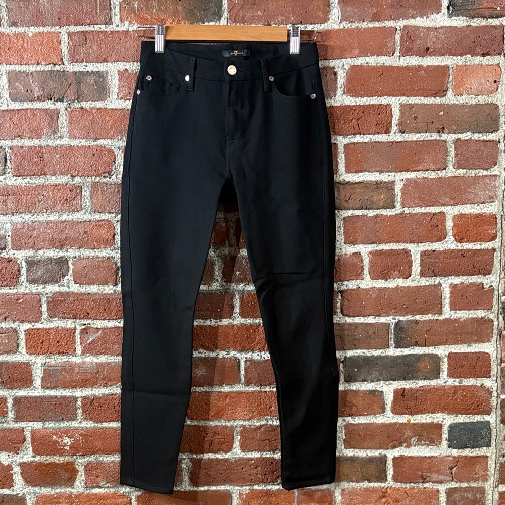 7 For All Mankind Women's Black Skinny Pants